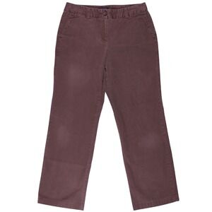 Lands End Pants Womens 6 Brown Fit 2 Dress 100% Cotton Slack Khakis Fit30.5x28.5